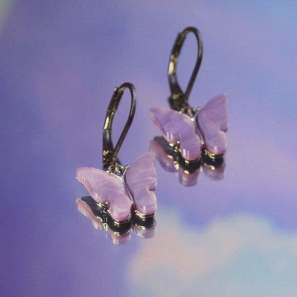 Tara Lilac Butterfly Earrings