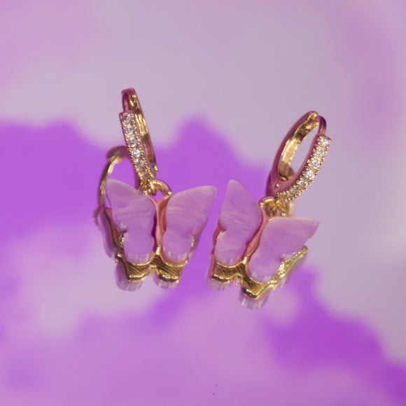 Jasmine Lilac Butterfly Earrings