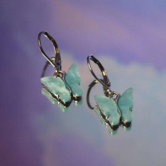 Tara Mint Butterfly Earrings