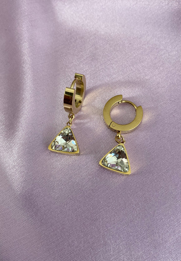 Gwen Triangle Crystal Gem Earrings