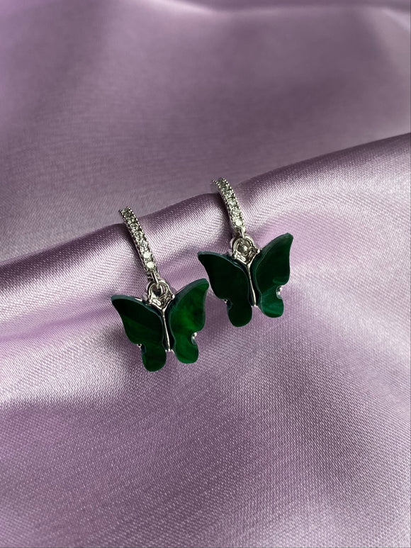 Aurora Green Butterfly Earrings