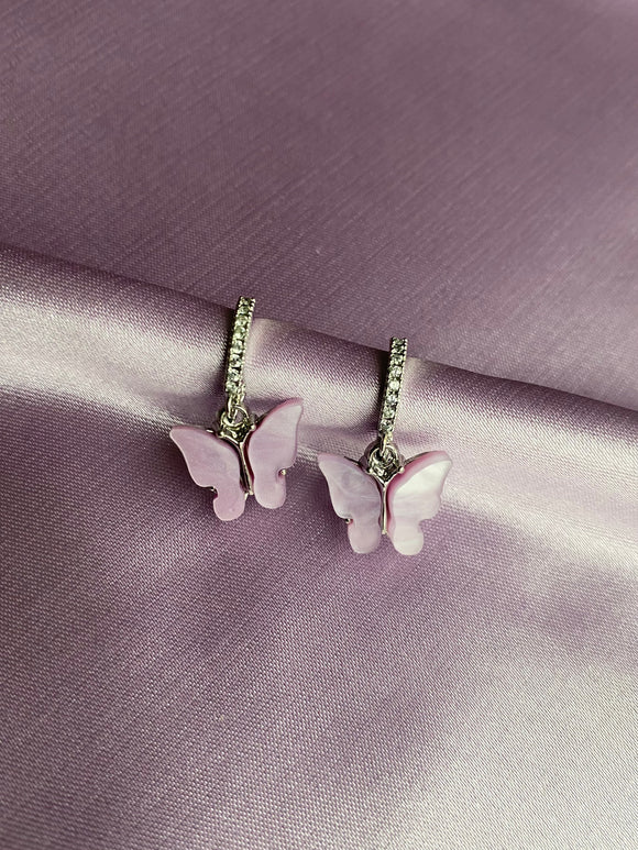 Aurora Baby Pink Butterfly Earrings