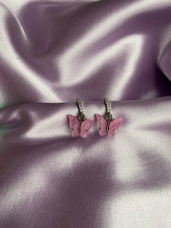 Aurora Pink Butterfly Earrings
