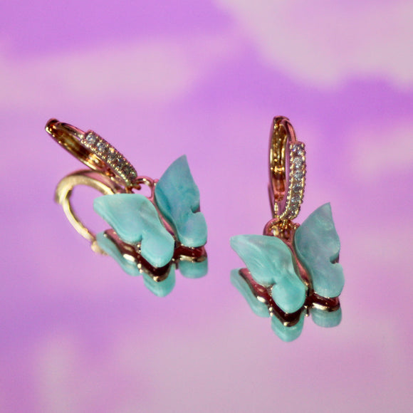 Jasmine Mint Butterfly Earrings
