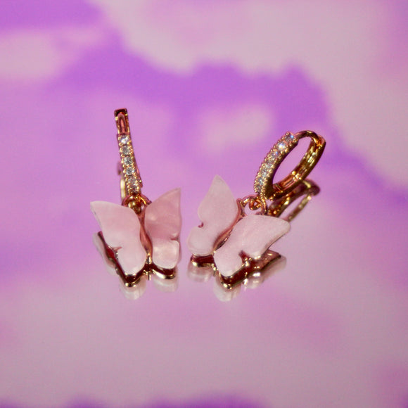 Jasmine Baby Pink Butterfly Earrings